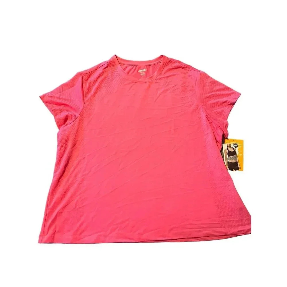 Avia Women's Activewear T-Shirt Plus Size Pink Short Sleeve Athletic Top